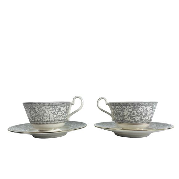 Franciscan Grey Renaissance Cup/Saucer Masterpiece & Gladding McBean-Set of 2 - Picture 9 of 12